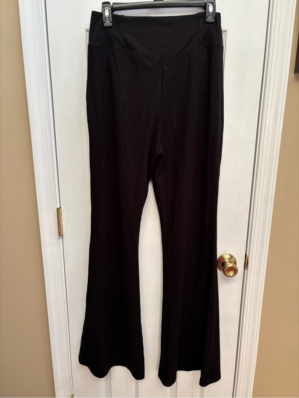 Halara Ribbed Knit High Waisted Crossover Tummy Control Pants, Size L Tall, NWOT - Picture 4 of 4